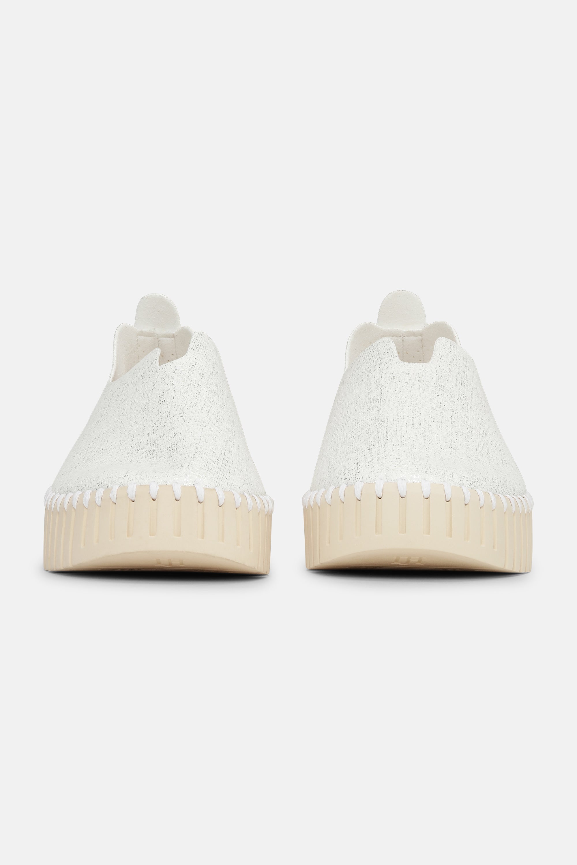 Platform Tulip Sko Glitter - White Pearled Ivory